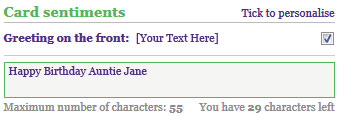 How to personalise your card